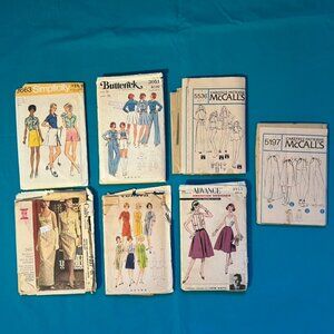 Lot of 7 Vintage Sewing Patterns Bust 36” 50s, 60s, 70s